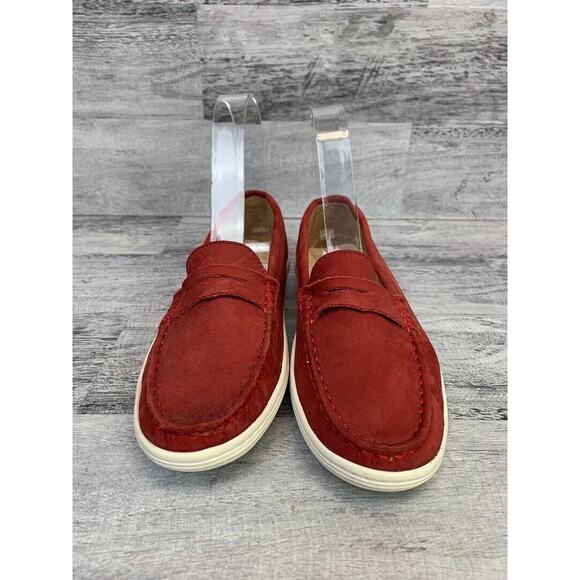 Marc Joseph Boys Red Suede Loafers Size 2.5 Casual Shoes - Picture 2 of 8